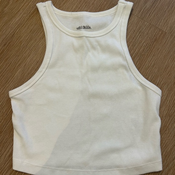 wild fable Tops - wild fable White Ribbed Cropped Tank